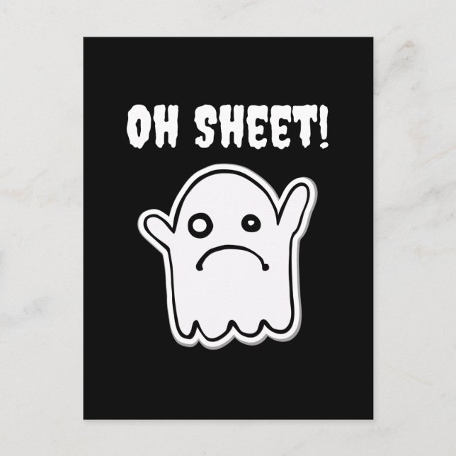 Funny Halloween Ghost Boo Lakan Pun Oh Lakan Vykort (Framsida)