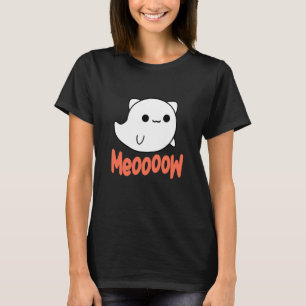Funny Halloween Ghost Cat T Shirt