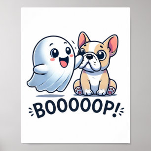 Funny Halloween Ghost Fransk Bulldog Boop Easy Laz Poster