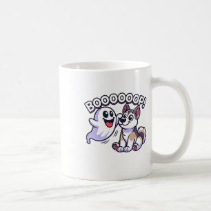 Funny Halloween Ghost Husky Hund Boop Fånig Puppy Kaffemugg