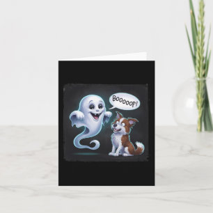 Funny Halloween Ghost Husky Hund Boop Fånig Puppy  Kort
