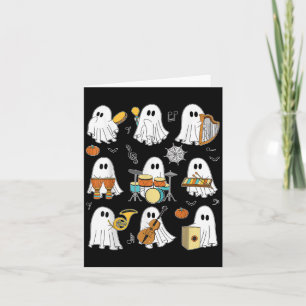 Funny Halloween Ghost Music Teacher spelar Instru Kort