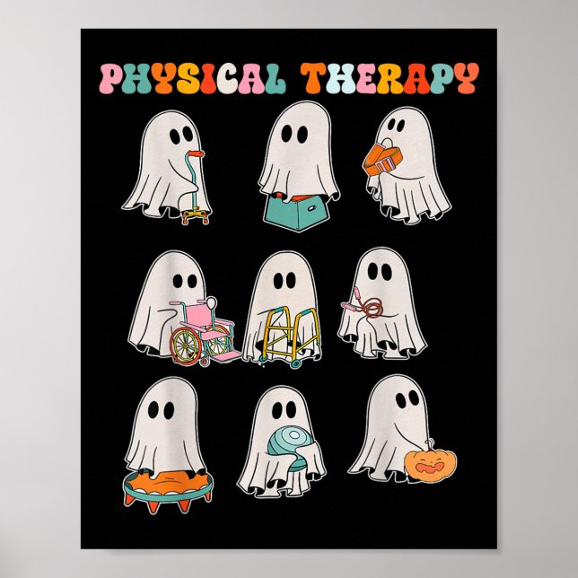 Funny Halloween Ghost Physical Therapy Pt Physical Poster (Framsidan)