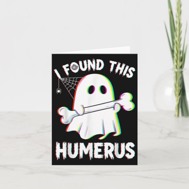 Funny Halloween Ghost Skeleton Bone Humerus Kort (Framsida)