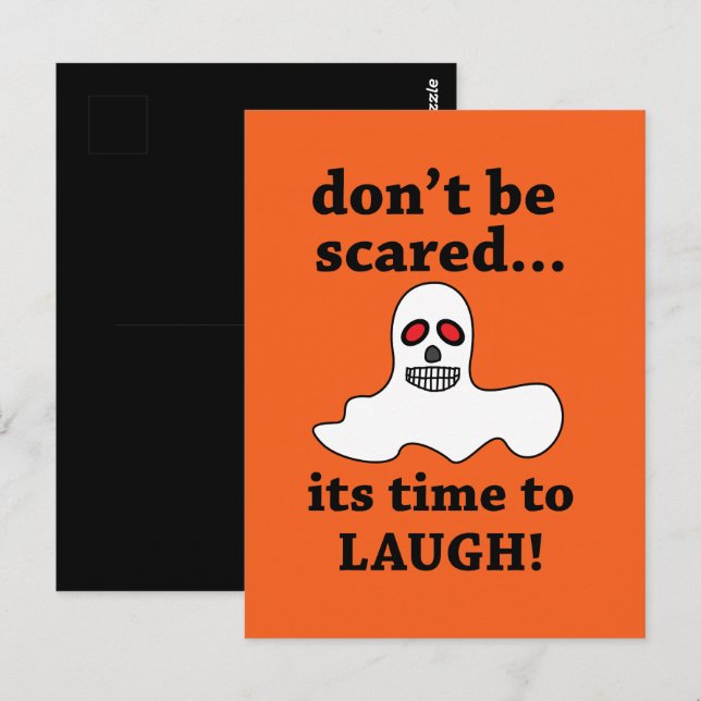 Funny Halloween Ghost Vykort (Fram/baksida)