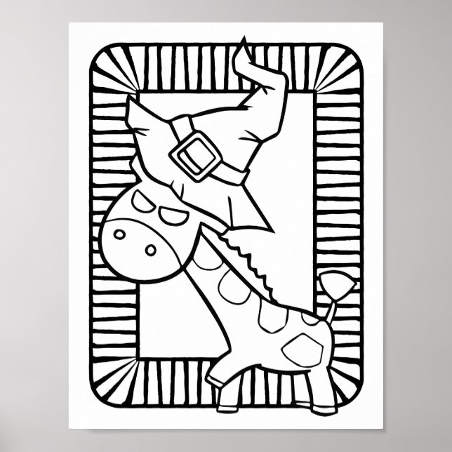 Funny Halloween Giraffe Coloring Page Poster (Framsidan)