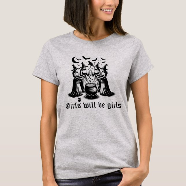 FUNNY HALLOWEEN GIRLS KOMMER ATT VARA GIRLS WITCHS T SHIRT (Framsida)