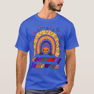 Funny Halloween Groovy Halloween Rainbow Graphic T Shirt