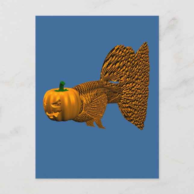 Funny Halloween Guppy Vykort (Framsida)