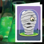 Funny Halloween Happy Birthday From Your Mummy Kort<br><div class="desc">A mummy head is kept in a specimen jar. But wait, he is not alone. A fly is also under glass, awaking the once sleeping mummy head. How disturbing. -Printed on high-quality 12O lb weight paper -Made and printed in the USA -Stickers sold separately Inside: Happy Birthday From Your Mummy....</div>