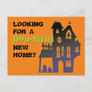 Funny Halloween Haunted House Real Gods Helg Vykort