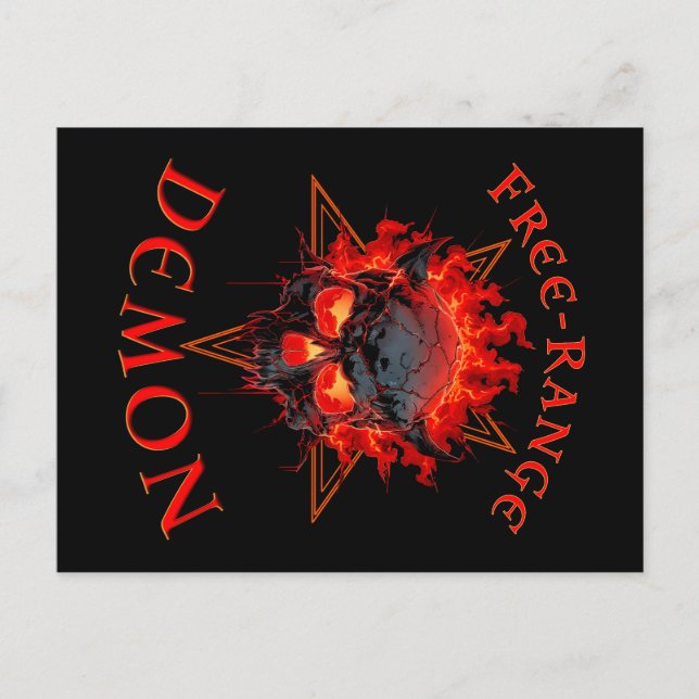 Funny Halloween helvetet Demon Skull - Gothic Horr Vykort (Framsida)