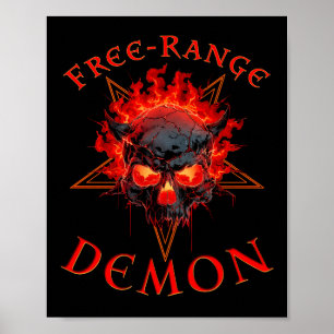 Funny Halloween helvetets demon Skull - gotisk Hor Poster