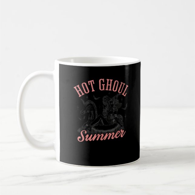 Funny Halloween Hett Ghoul Summer Summerween Kaffemugg (Vänster)