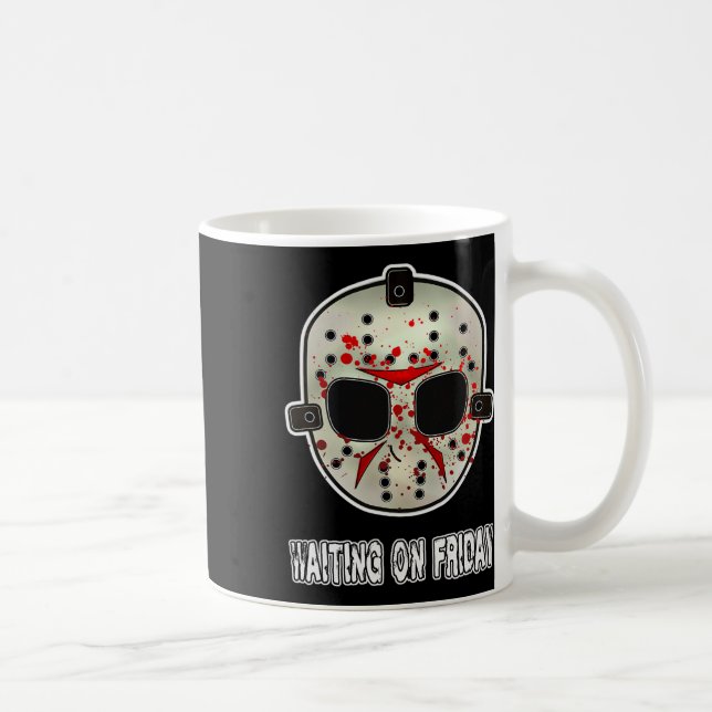Funny Halloween Hockey Mask väntar på Fredag Kaffemugg (Höger)