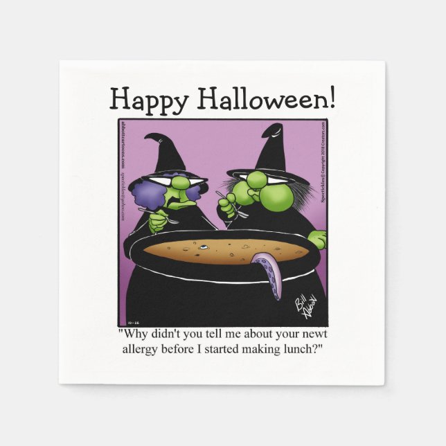 Funny Halloween Humor Cocktail Napkins Pappersservett (Framsidan)