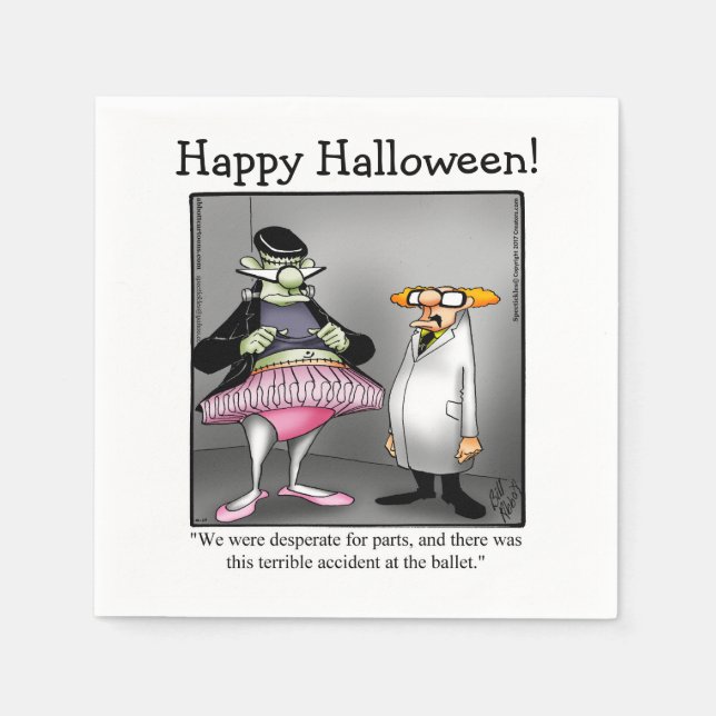 Funny Halloween Humor Cocktail Napkins Pappersservett (Framsidan)