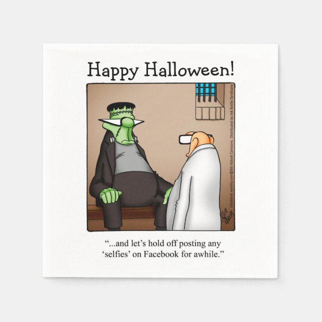 Funny Halloween Humor Cocktail Napkins Pappersservett (Framsidan)