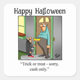 Funny Halloween Humor Sticker Fyrkantigt Klistermärke