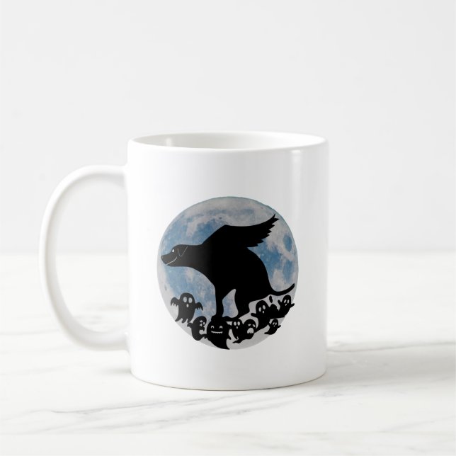 Funny Halloween Hund Kaffemugg (Vänster)