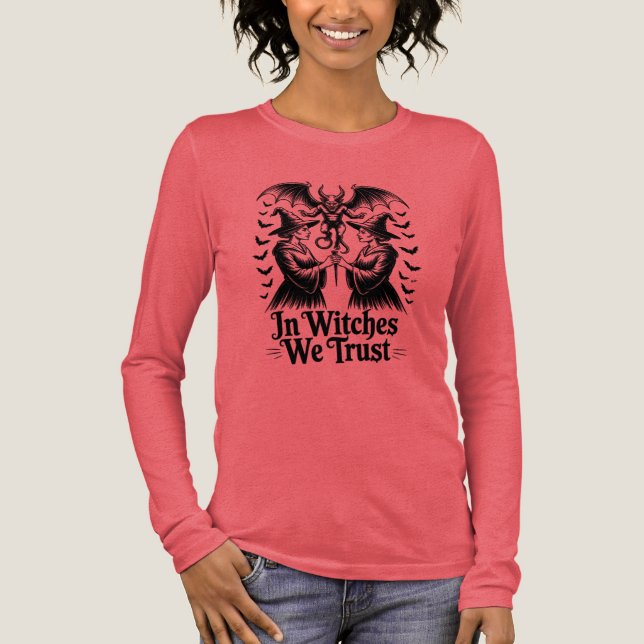 Funny Halloween IN WITCHES VI TRUST T Shirt (Framsida)