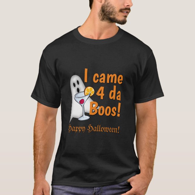 Funny Halloween jag kom 4 da Boos Drunk Ghost T Shirt (Framsida)