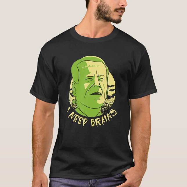 Funny Halloween Joe Biden Zombie Jag behöver Brain T Shirt (Framsida)