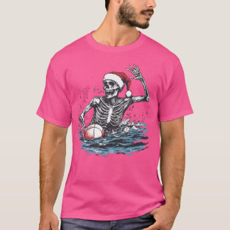 Funny Halloween-jultomten Skeleton Spelar W T Shirt