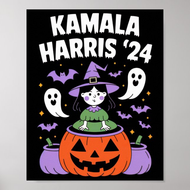 Funny Halloween Kamala Harris Pumpkin 2024 Poster (Framsidan)