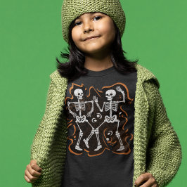 Funny Halloween Kids Dancing Skeleton T Shirt