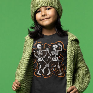 Funny Halloween Kids Dancing Skeleton T Shirt