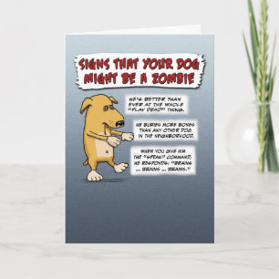 Funny Halloween-kort: Zombie Hund Kort