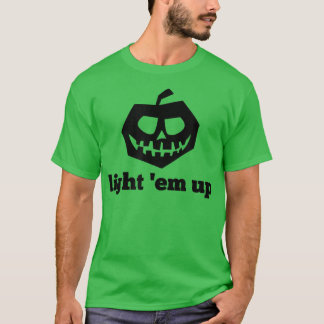 Funny Halloween Light 'Em Up Jackolantern Pumpkin T Shirt