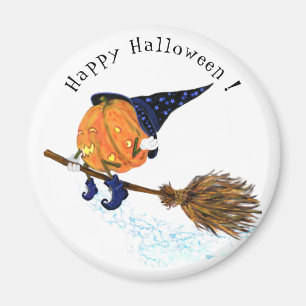 Funny Halloween Magtnet Witch Pumpkin Flies Magnet