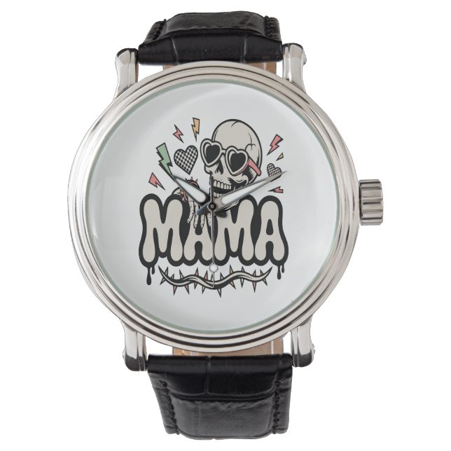 Funny Halloween Mamma Coola Skull Armbandsur (Framsida)