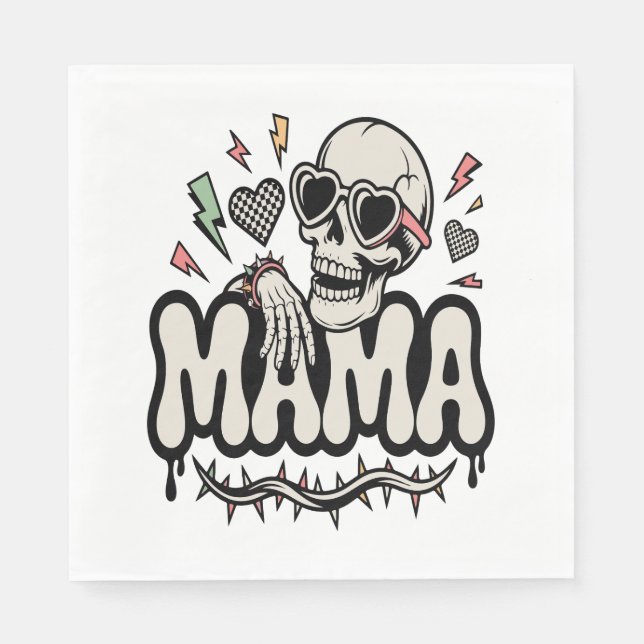 Funny Halloween Mamma Coola Skull Pappersservett (Framsidan)
