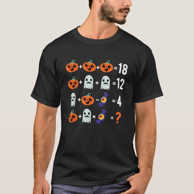 Funny Halloween Math Problem T Shirt (Framsida)