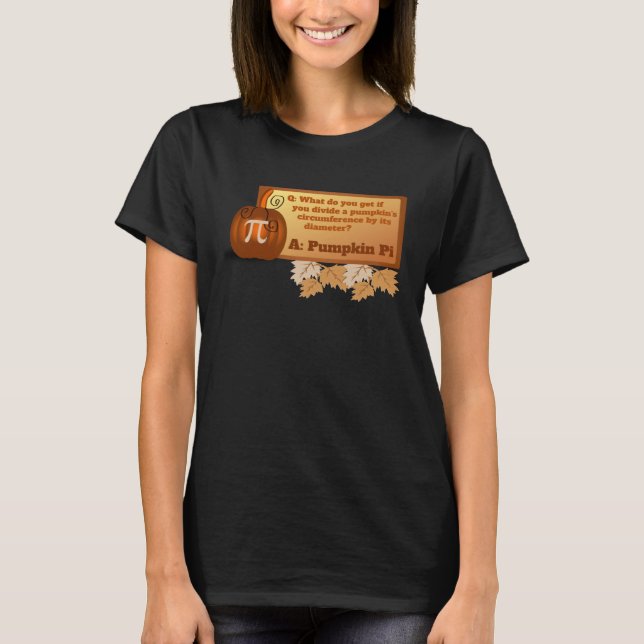 Funny Halloween Math Teacher Problem Pumpkin Pi T Shirt (Framsida)