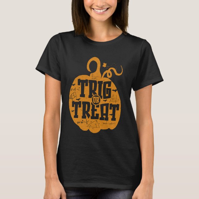 Funny Halloween Math Teacher Student College Trig T Shirt (Framsida)