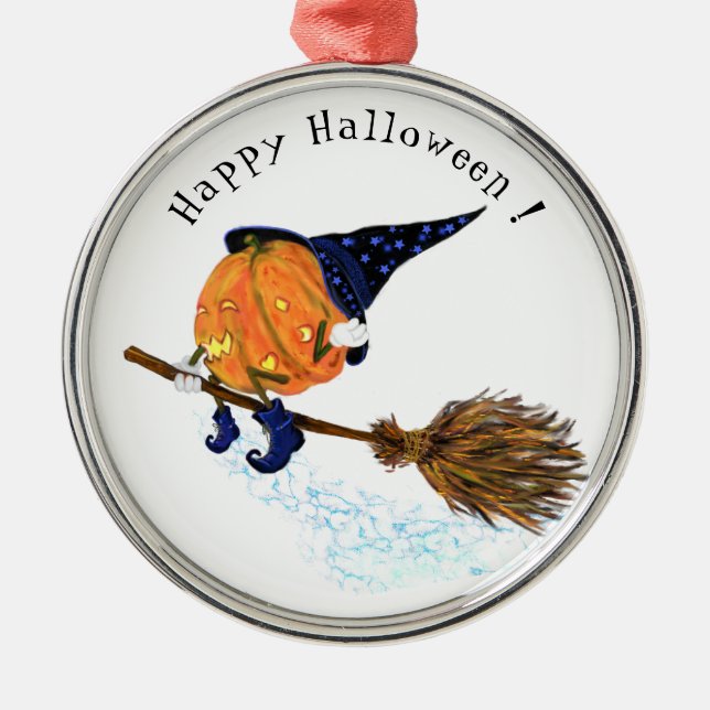 Funny Halloween Metall Ornament Witch Pumpkin (Framsidan)