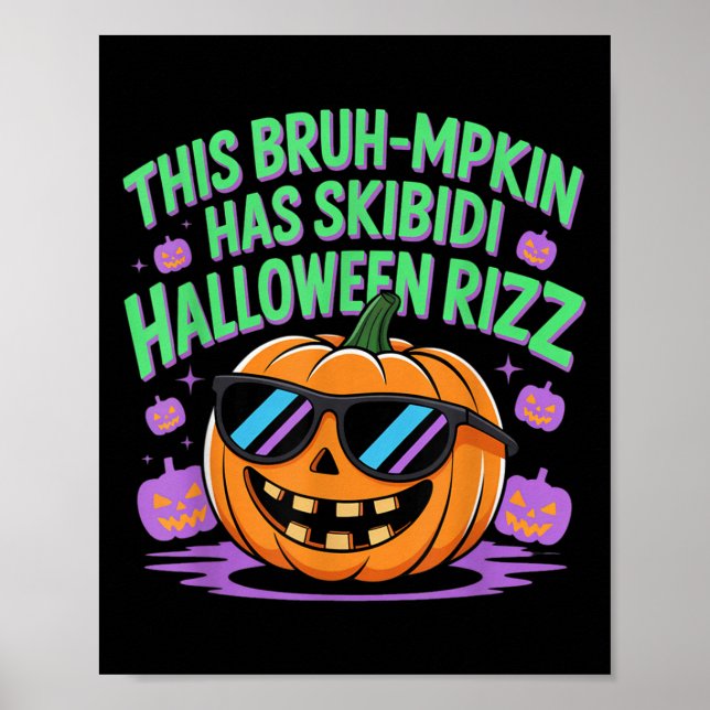 Funny Halloween Mitten School Slang Halloween Rizz Poster (Framsidan)