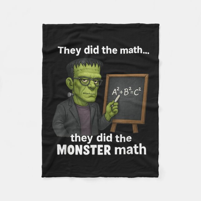 Funny Halloween Monster Math Pun, lärare Humor Fleecefilt (Framsidan)