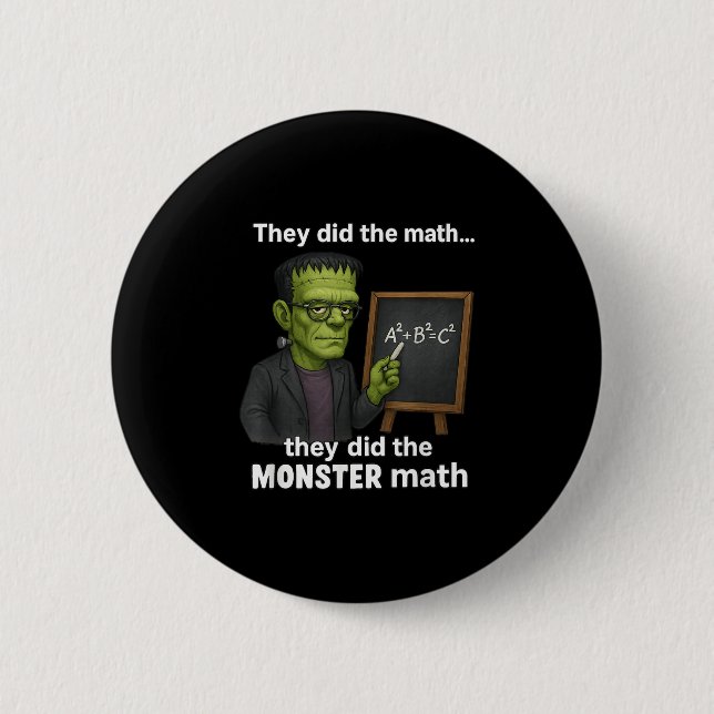 Funny Halloween Monster Math Pun, lärare Humor Knapp (Framsida)
