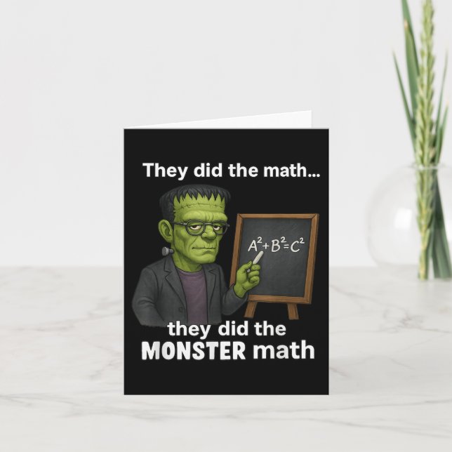 Funny Halloween Monster Math Pun, lärare Humor Kort (Framsida)