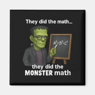 Funny Halloween Monster Math Pun, lärare Humor Magnet