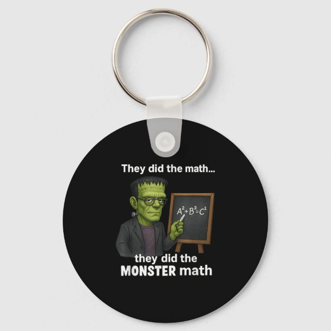 Funny Halloween Monster Math Pun, lärare Humor Nyckelring (Framsida)