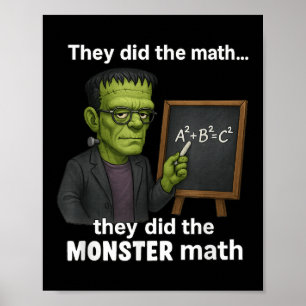 Funny Halloween Monster Math Pun, lärare Humor Poster
