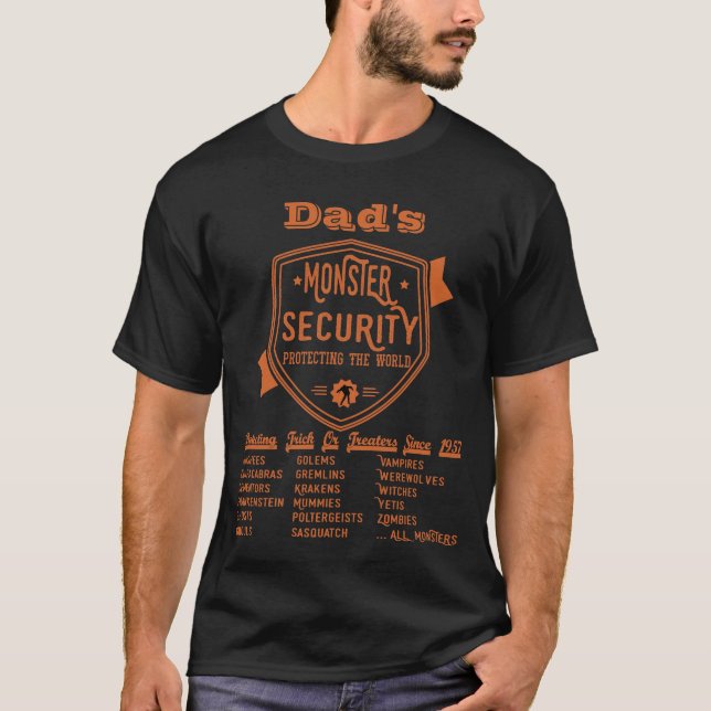 Funny Halloween - Monster Security Orange Text Tröja (Framsida)