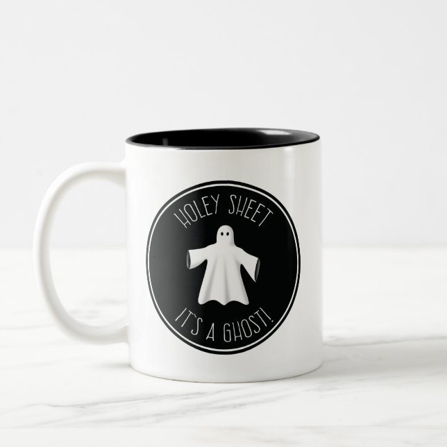 Funny Halloween Mugg - Holey Lakan Det är en Ghost (Vänster)