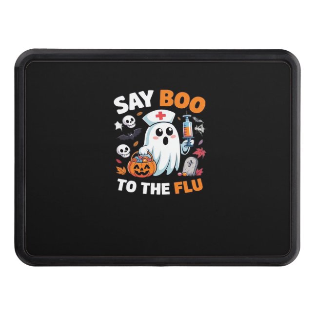 Funny Halloween Nurse Ghost T-Shirt - "say Boo to Dragkroksskydd (Framsidan)